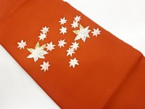 塩瀬　金彩手描き紅葉模様名古屋帯